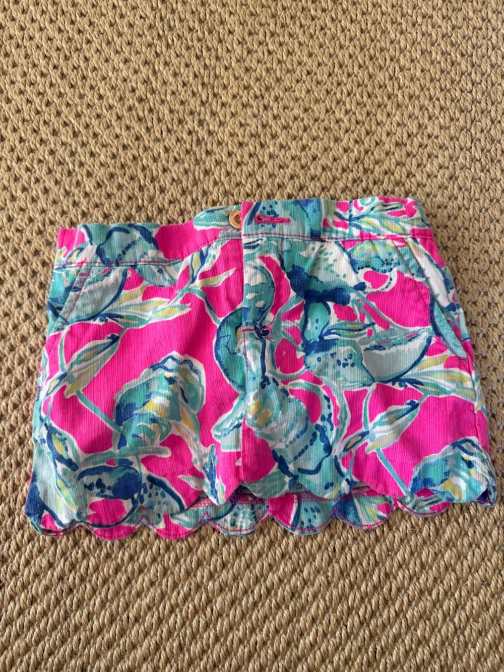 Lilly Pulitzer Pink Floral Scallop Hem Girls' Skort